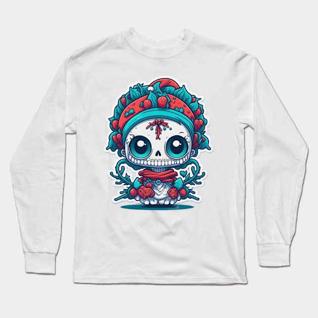 Skeleton Xmas Long Sleeve T-Shirt by Shiwwa